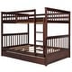 preview thumbnail 34 of 72, Wooden Bunk Bed Frame with Pull Out Storage Drawers, Headboard, Footboard, Ladder, Full-length Guardrail for Kids, Teens