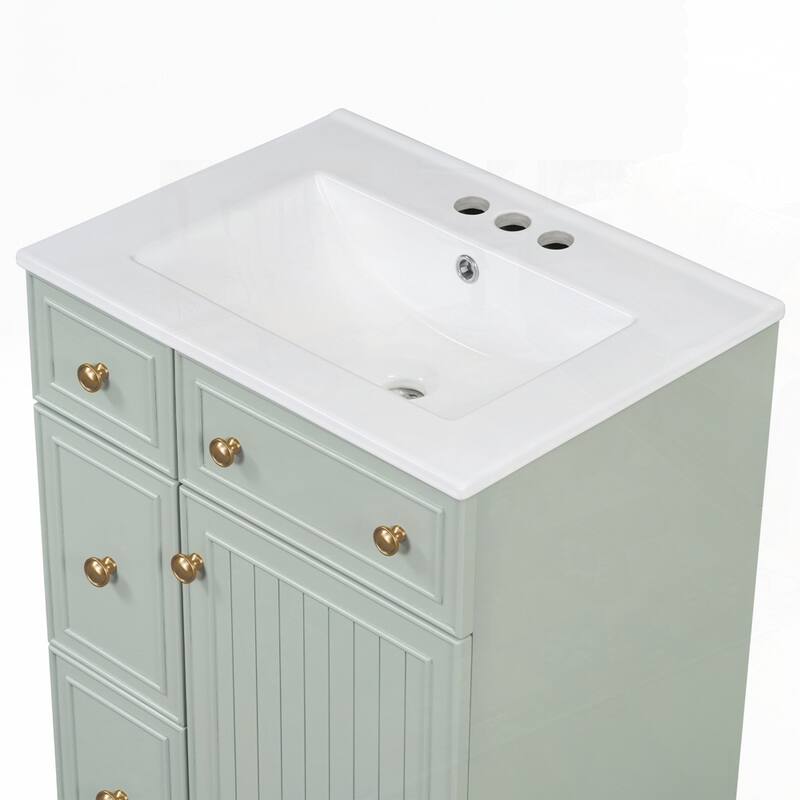 24-Inch Bathroom Vanity Cabinet with Ceramic Sink