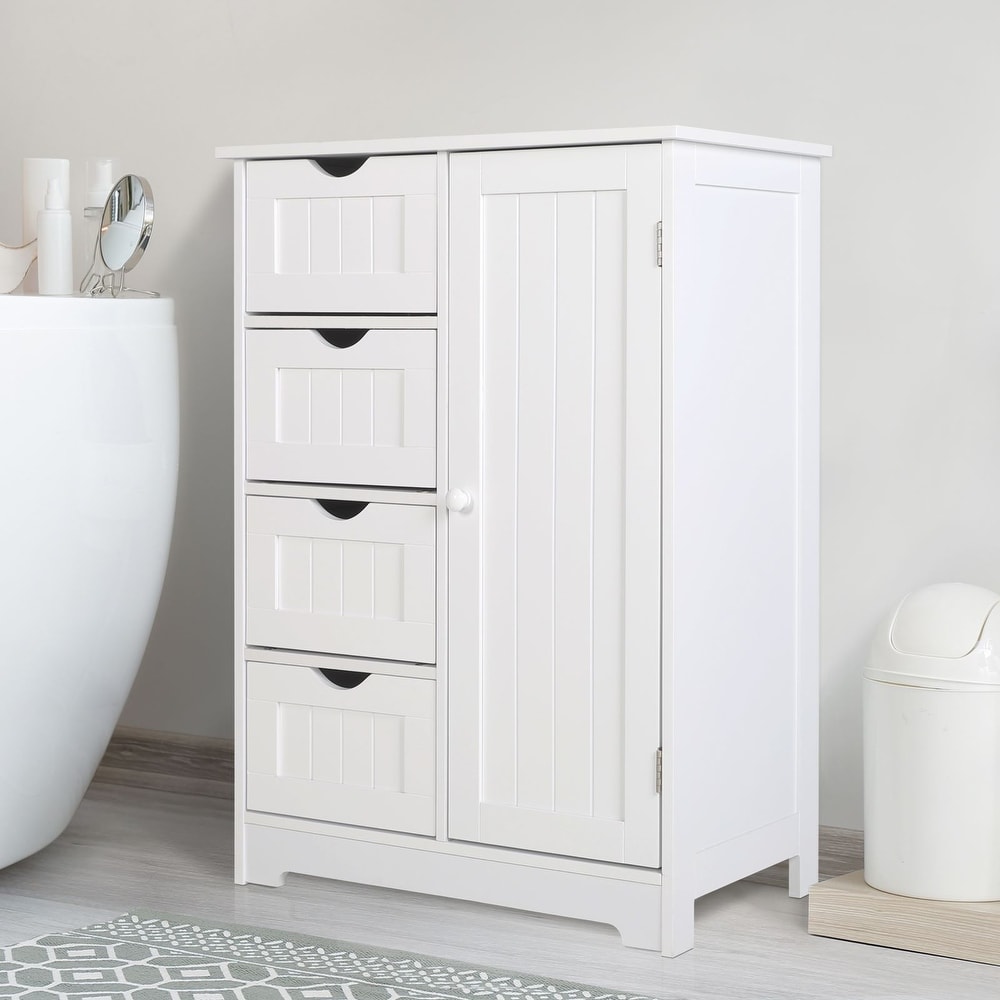 32.6W Tall Bathroom Storage Cabinet with 3 Drawers - Bed Bath