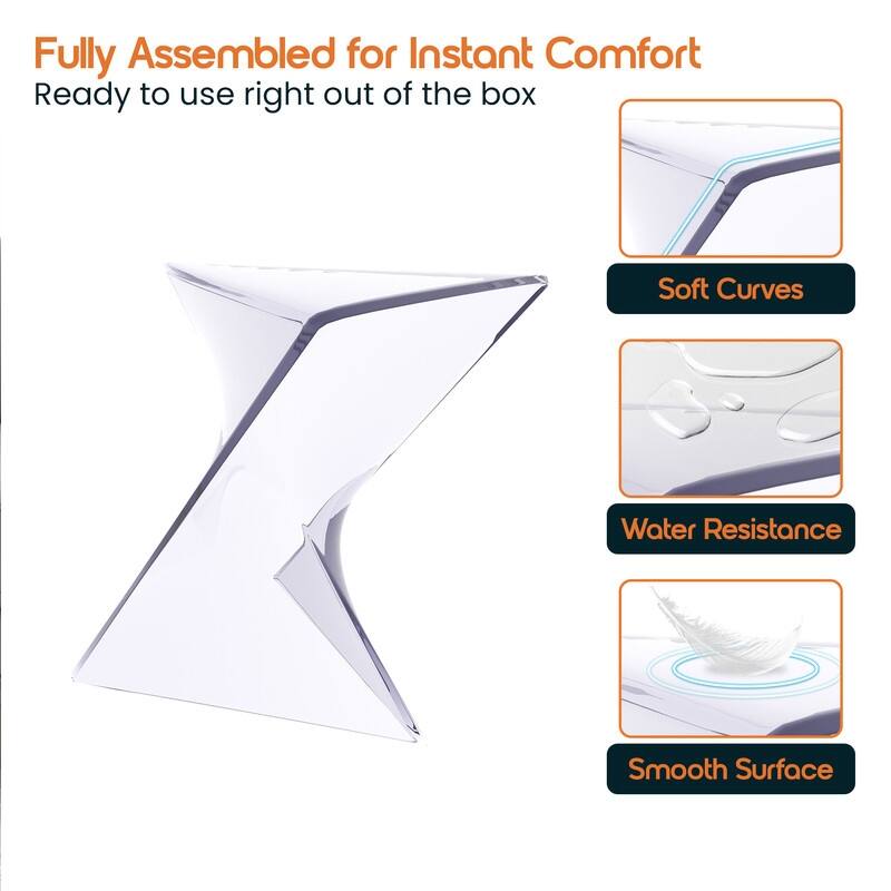 Randolph Modern Indoor Lightweight Side Table with Triangular Curved Design Accent End Table for Home Living Room or Bedroom