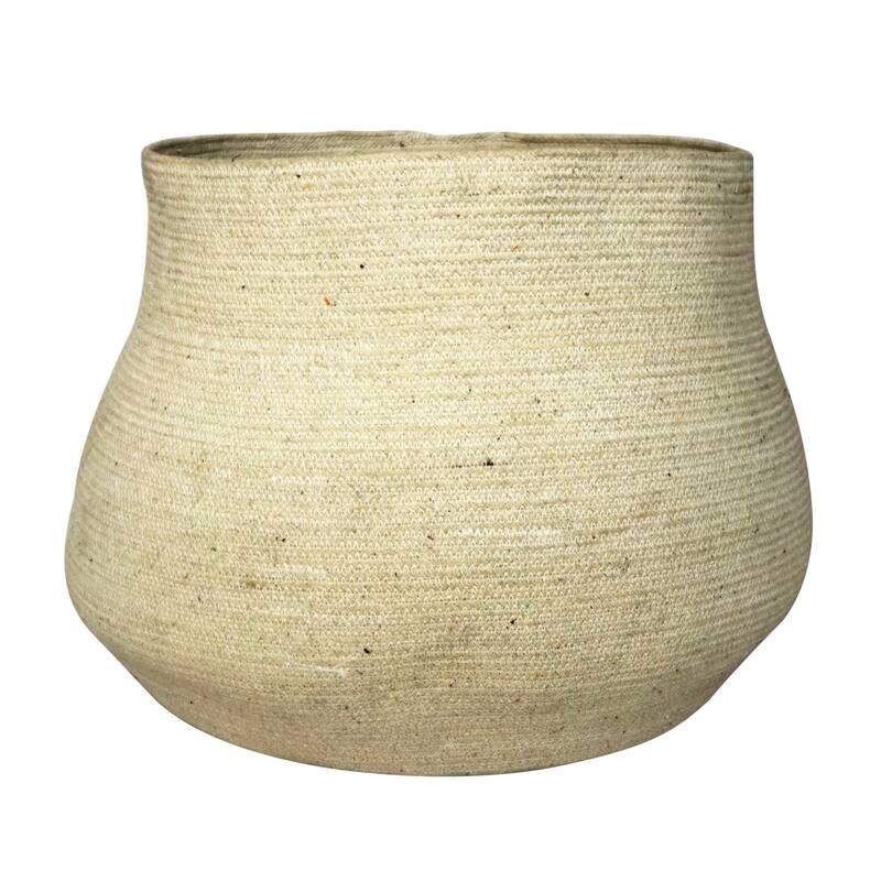 Seagrass Vase/Jar 17.5H - A - White - Brown
