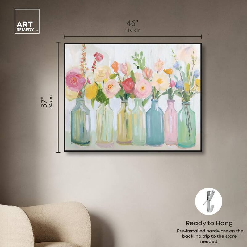 Bottled Blooms Canvas by Art Remedy