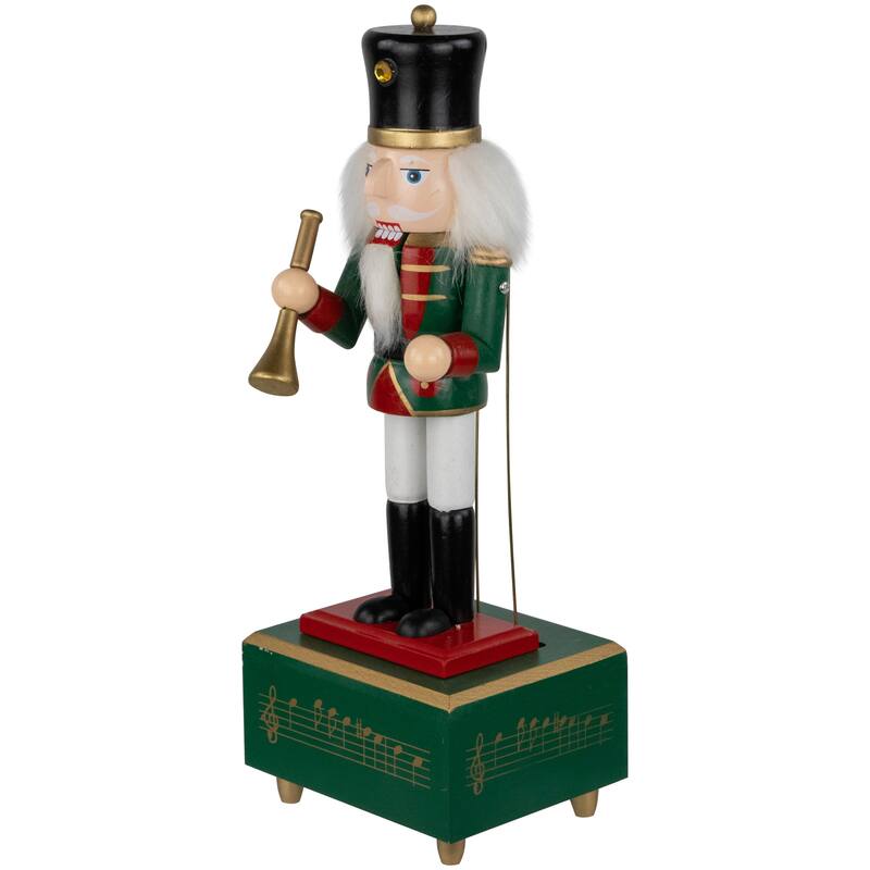 12" Red Animated and Musical Christmas Nutcracker with Trumpet