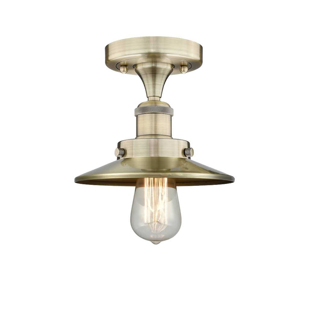 Innovations Lighting Edison - 1 Light 8" Semi-Flush Mount - 2"H Shade