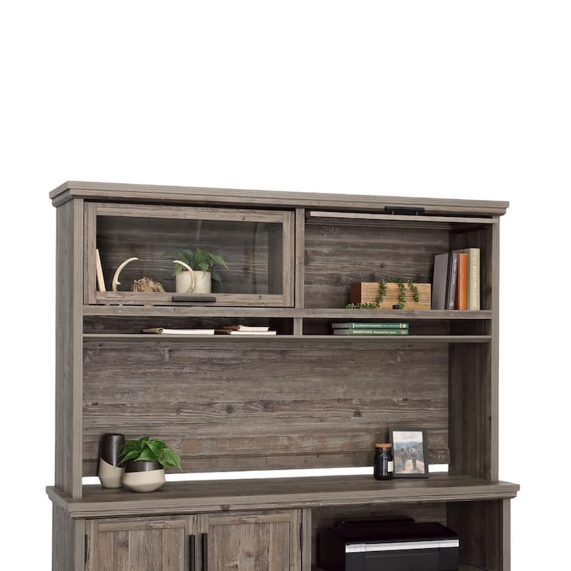 Wood Hutch with Glass Doors