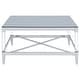 preview thumbnail 3 of 6, Lindley Square Tempered Mirror Acrylic Coffee Table Chrome