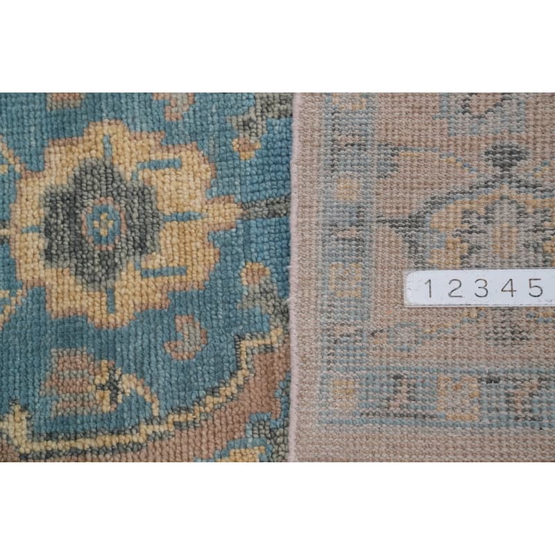 Oushak Indian Area Rug Hand-Knotted Transitional Brown Wool Carpet - 8'0" x 9'10"