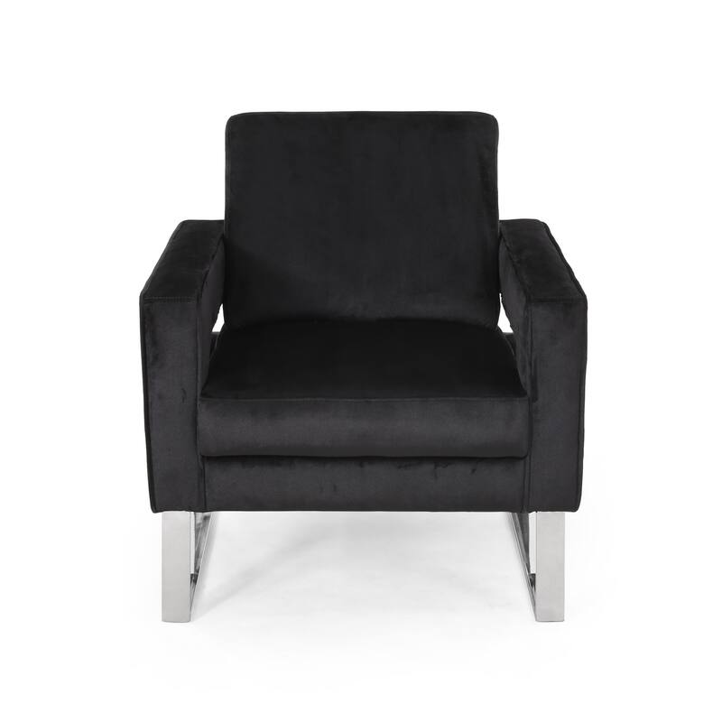 Modern Velvet Club Chair with Stainless Steel Legs