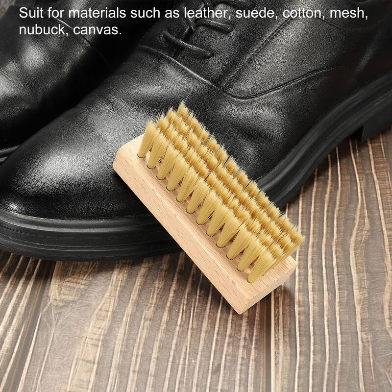 Shoe Cleaner Brush, Square Handheld Polish Daubers for Sneakers, Black - Wooden Color, Black