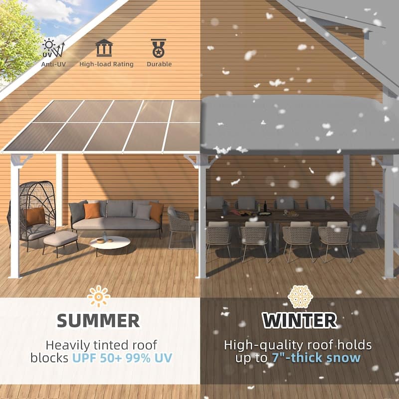 AECOJOY Wall Mounted Gazebos Pergola Gazebo Awnings for Backyard