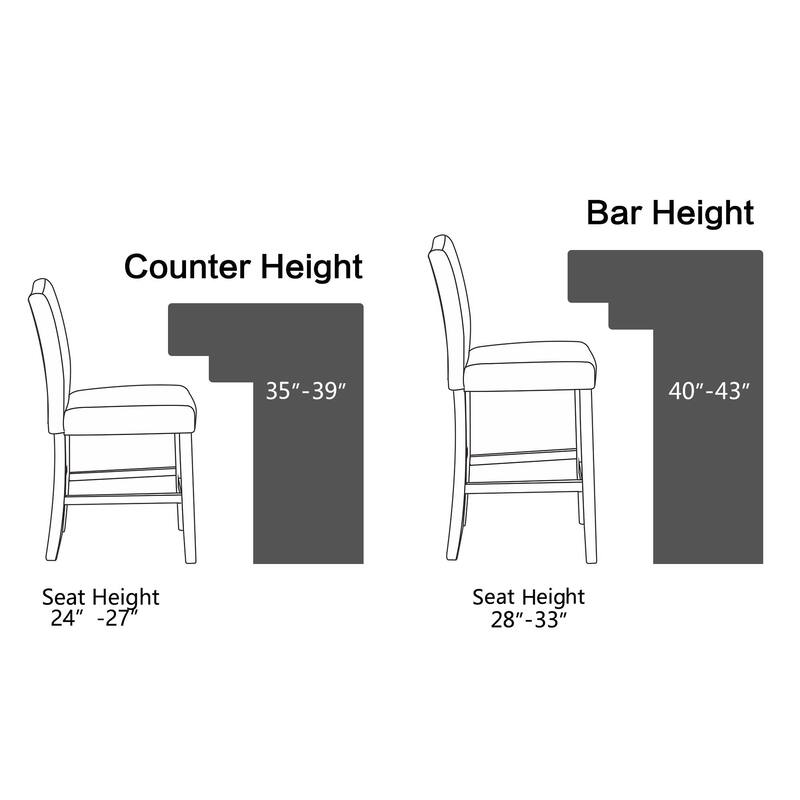 24 Inches Fabric Upholstered Counter Height Bar stools with Back and Silver Nailhead Trim Set of 2