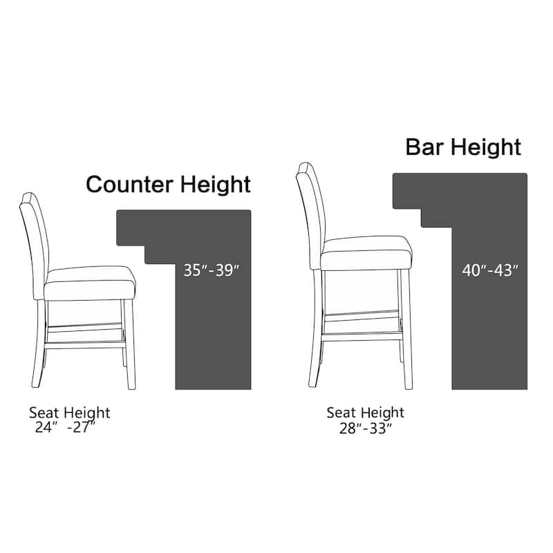24 Inches Counter Height Bar Stools with Back Set of 2