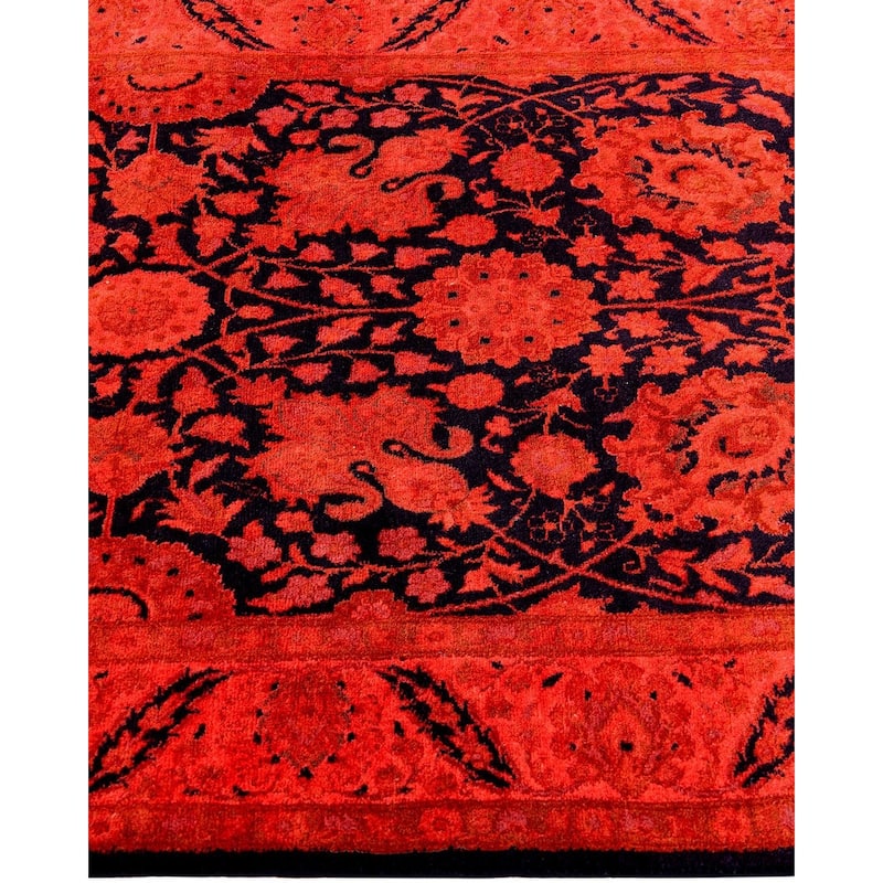 Overdyed, One-of-a-Kind Hand-Knotted Area Rug - Orange - 3' 0" x 8' 7"