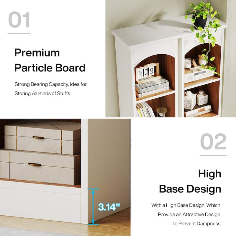 70.9 Inches 5-tier Tall Narrow Bookcase Cube Bookshelf with Storage