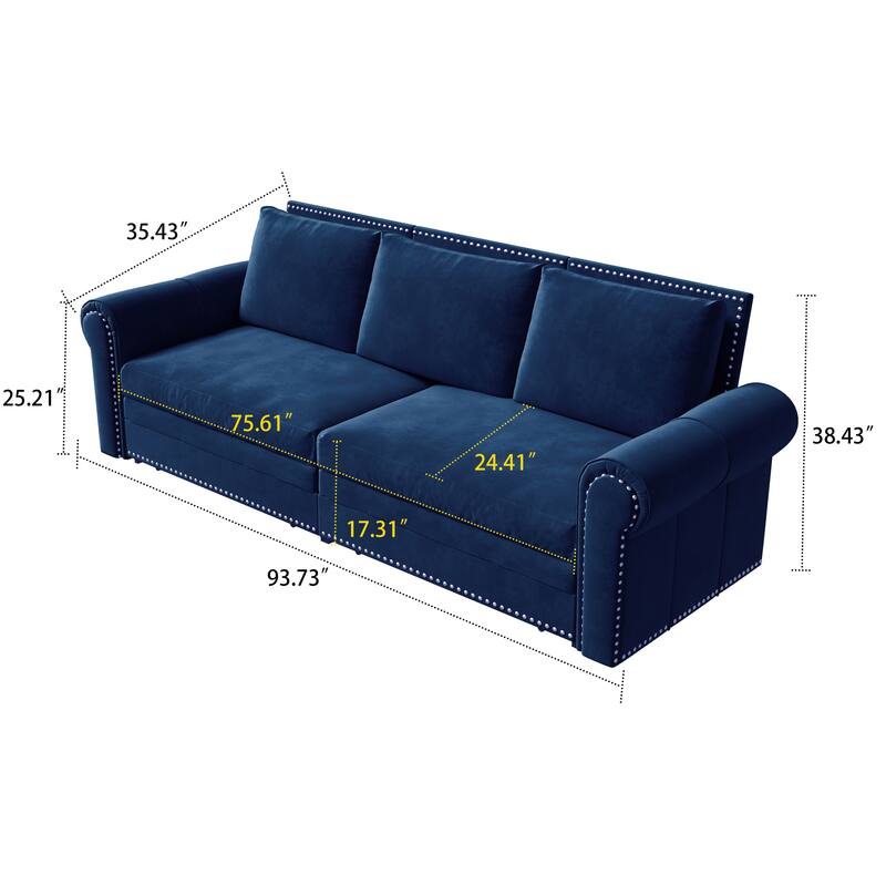 Classic Elegant Convertible Upholstered Sofa Sleeper Sofa with Pull Out Bed