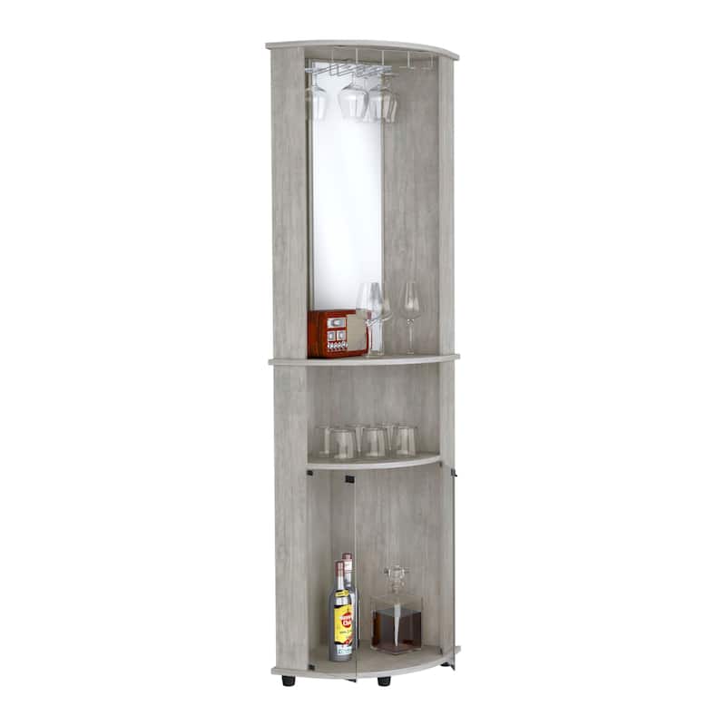 Corner Bar Cabinet for Kitchen,Dining Room, Rack, Glass Door
