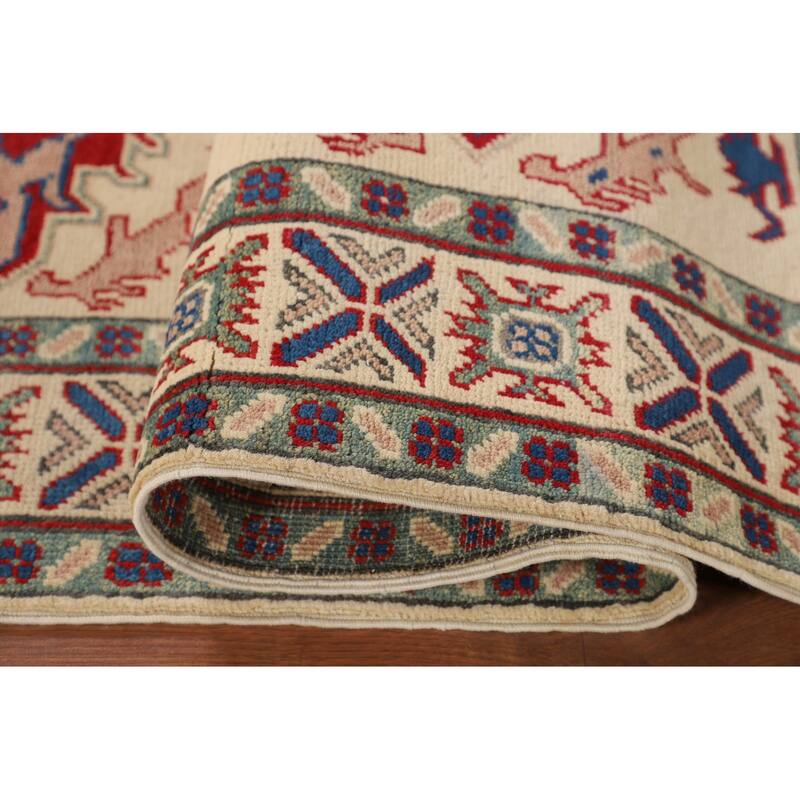 Kazak Oriental Accent Rug Hand-Knotted Wool Carpet - 3'10" x 6'1"