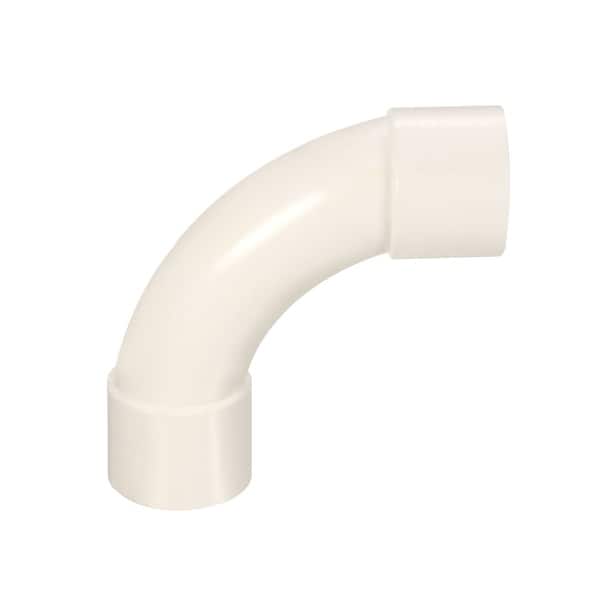 PVC Water Pipe Elbow Fitting 50mm ID 200mm Length Tube Adapter, White