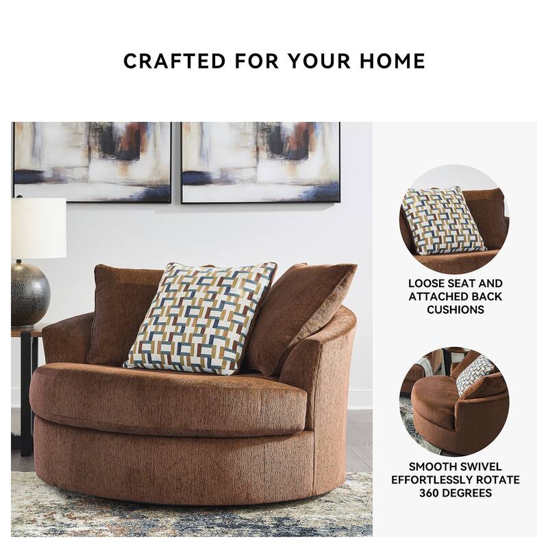 Signature Design by Ashley Laylabrook Oversized Swivel Accent Chair - 56" W x 55" D x 35" H