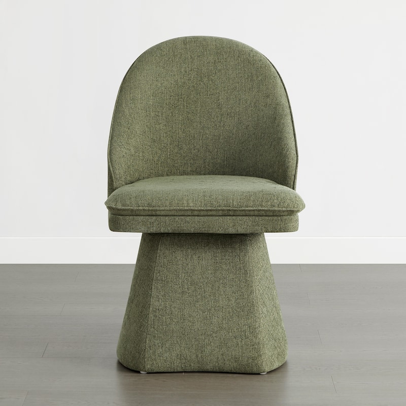 Darah Upholstered Swivel Armless Dining Chair Double-layered Cushions