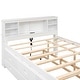 preview thumbnail 14 of 13, Full Captain Bed Space-Saving Platform Bed Frame with Storage Headboard and USB Port, Twin Size Trundle and 3 Drawers, White