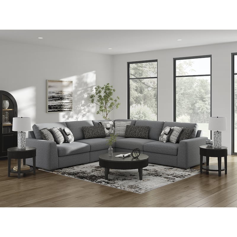 Signature Design by Ashley Bealton Gray 5-Piece Sectional - 131" W x 131" D x 41" H