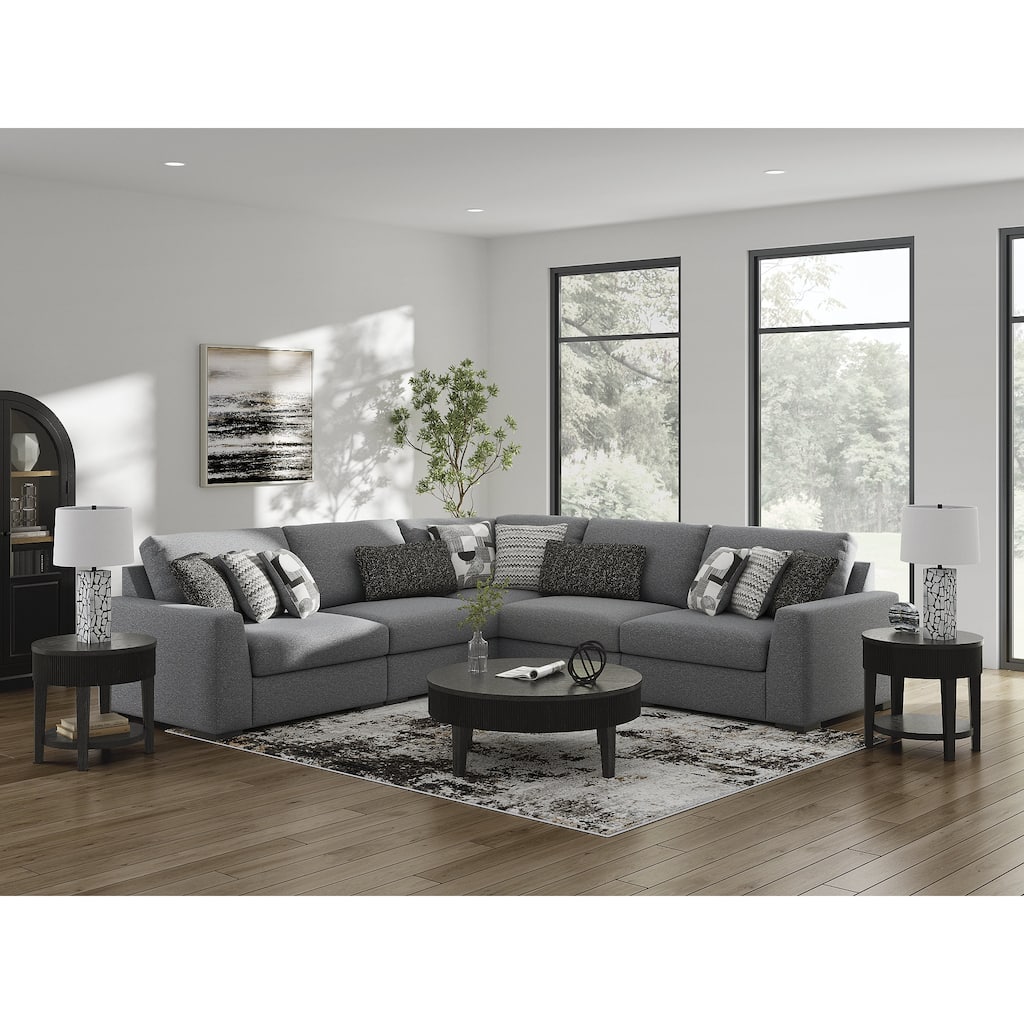 Signature Design by Ashley Bealton Gray 5-Piece Sectional - 131" W x 131" D x 41" H