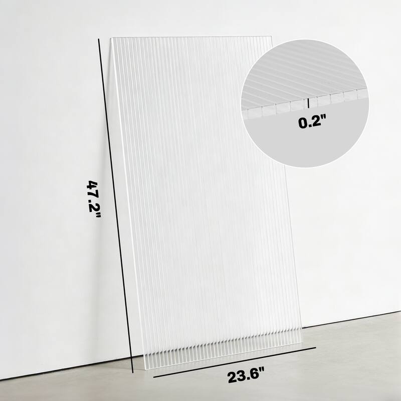 Outsunny 10 Pack Polycarbonate Greenhouse Panels, 47.2" x 23.6" x 0.2" Twin-Wall Polycarbonate Panels