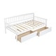 preview thumbnail 26 of 25, Kids Daybed Wood Sofa Bed with Pull-out Storage Drawers Twin Size Platform Storage Bed with Headboard Footboard Guardrails