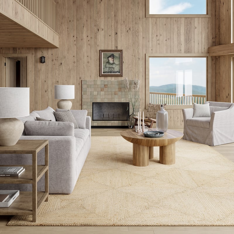 Juniper Tiled Jute Area Rug - 6' x 9' - Ivory