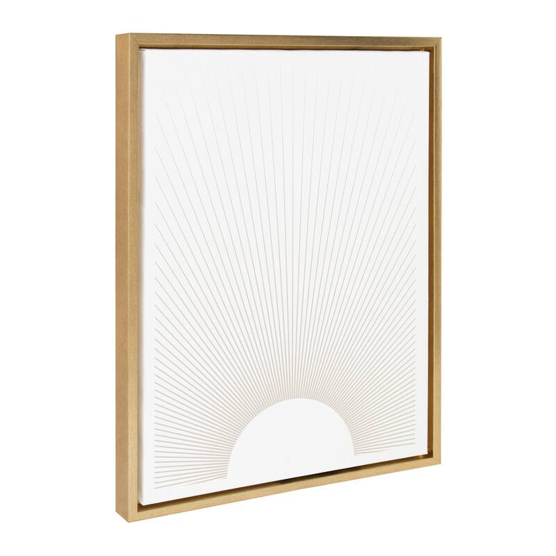 Kate and Laurel Sylvie Sun Rays Framed Canvas by Rocket Jack - 18x24 - Plastic - Gold