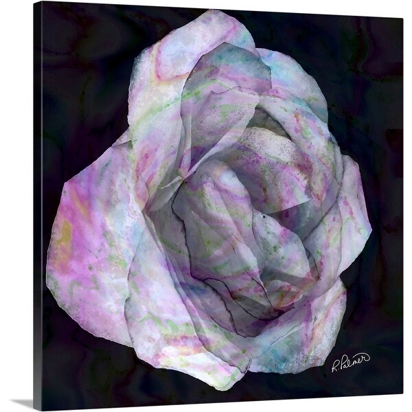 "Pink Rose On Dark" Canvas Wall Art
