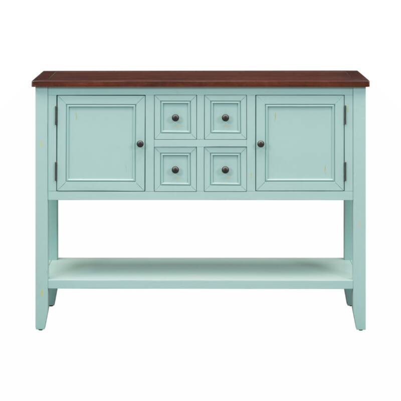 Cambridge Series Ample Storage Vintage Console Table with Four Small Drawers and Bottom Shelf