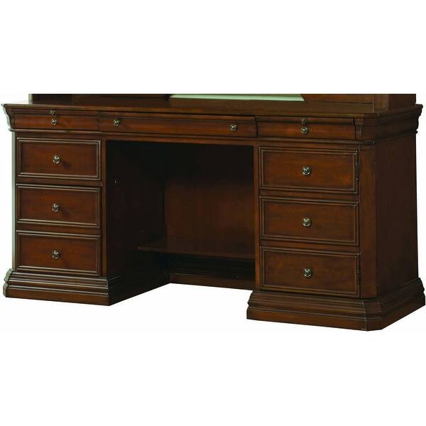 Shop Black Friday Deals On Hooker Furniture 258 10 464 66 Wide Hardwood Executive Desk From The Cherry Veneer Overstock 18838882