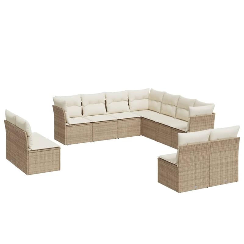 vidaXL Garden Sofa Set Beige - 24.4 x 24.4 x 27.2