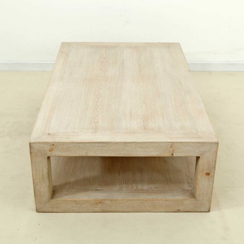 Artissance Peking Grand Framed Coffee Table, 55Inch Long, White Wash