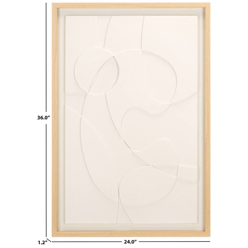 SAFAVIEH Home Snow Day Trails 24W x 36L-inch White Framed Dimensional Art