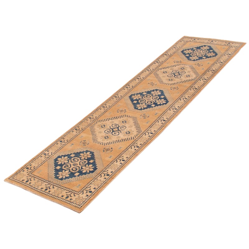 ECARPETGALLERY Hand-knotted Finest Ghazni Tan Wool Rug - 2'9 x 9'10