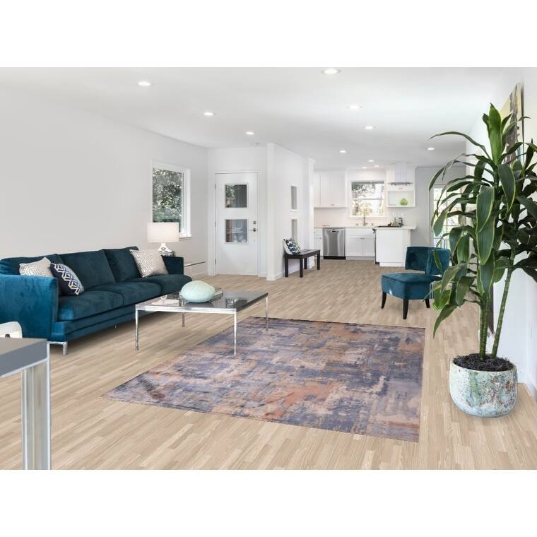 Contemporary Abstract Area Rug Handmade Wool Carpet - 5'4" x 7'6"