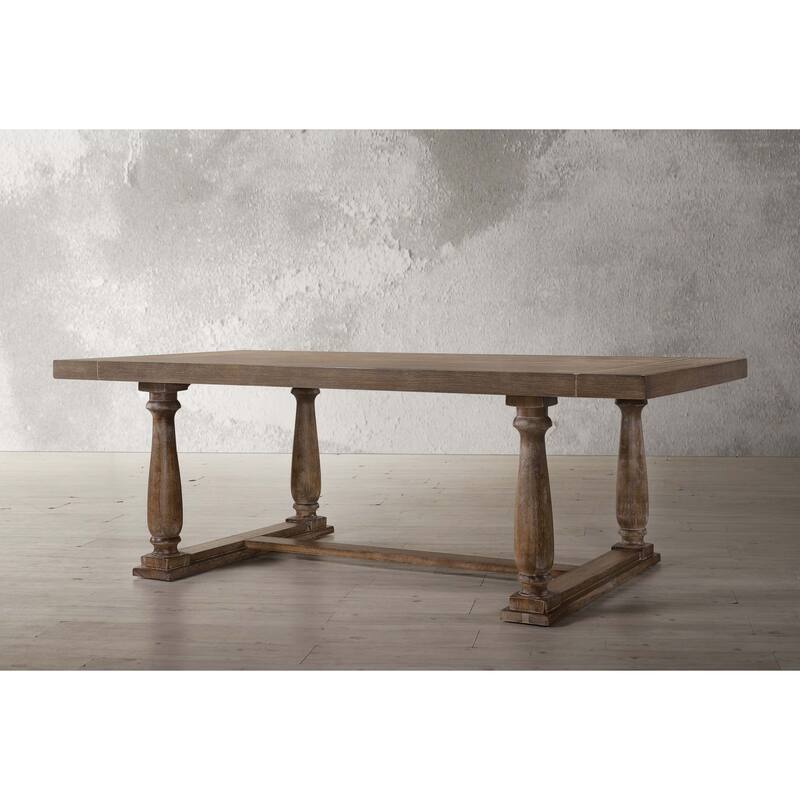 Lorraine Dining Table with Trestle Base - Weathered Oak
