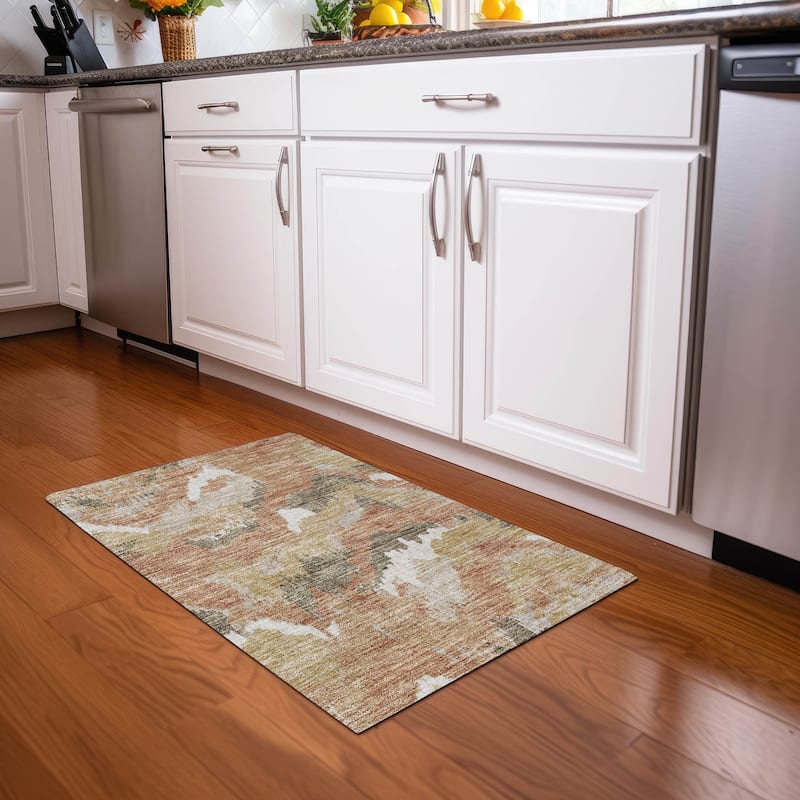 Premium Washable Super Soft Modern Ziggy Mayfield Rug - Copper - 1'8" x 2'6"