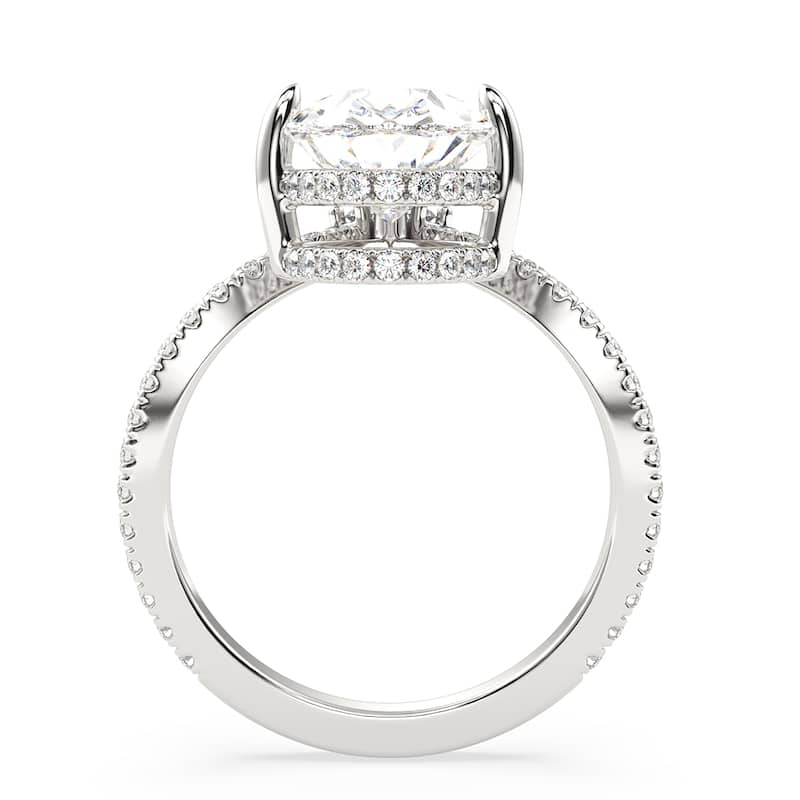 Auriya 14k Gold 5 1/2ctw Pear-Shaped Chevron Double Hidden Halo Diamond Engagement Ring (F-G VS)