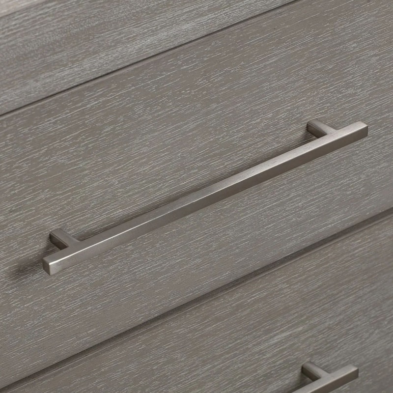 Nels 53 Inch Tall Dresser Chest, 5 Drawers with Elongated Handles, Gray
