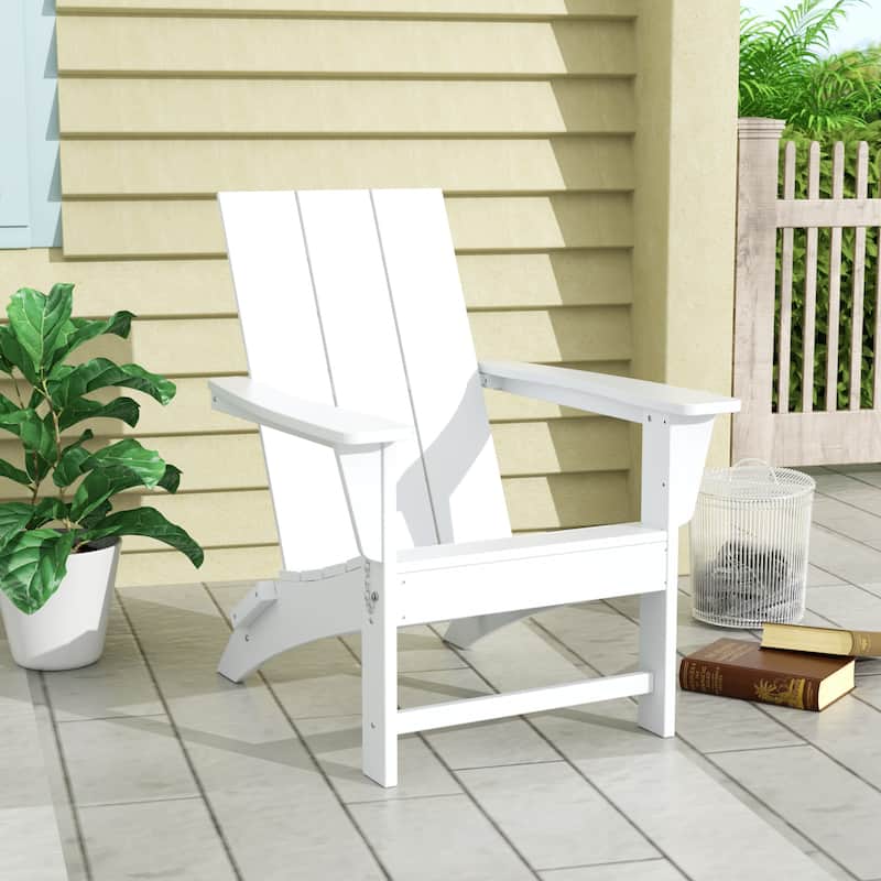 Shoreside Modern Eco-Friendly All Weather Commercial-Residential Folding Adirondack Chair