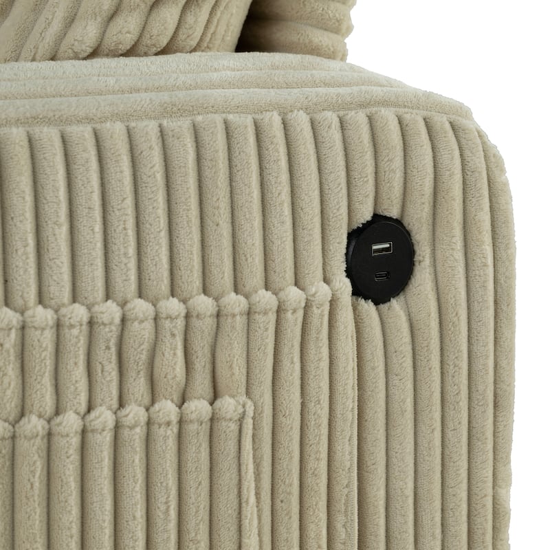 Furniture of America Xenia Modern Chenille Sofa with Cup Holders and USB Ports