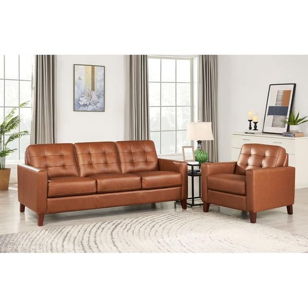 Hydeline Aiden Top Grain Leather Sofa and Chair Set Bed Bath & Beyond