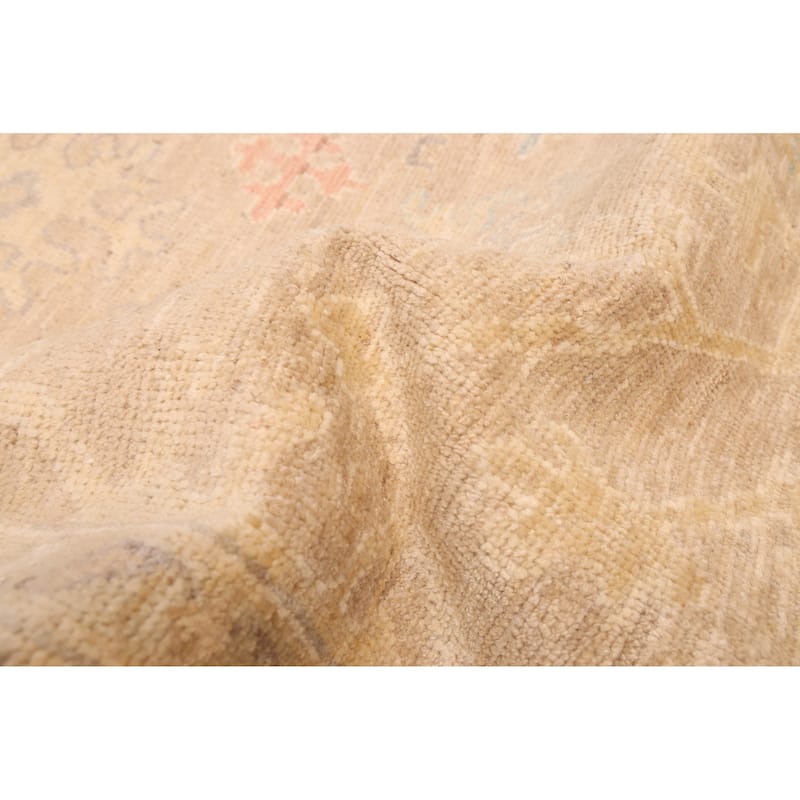 ECARPETGALLERY Hand-knotted Peshawar Oushak Tan Wool Rug - 8'1 x 9'11