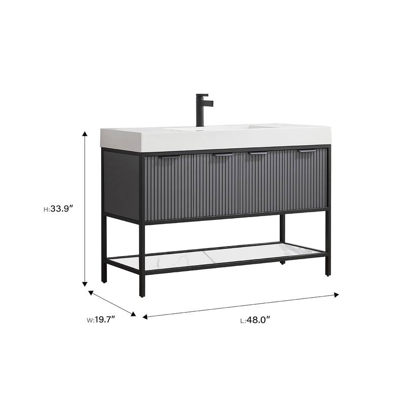 Marcilla 48 in. Single Sink Bath Vanity with Stone Sink Top