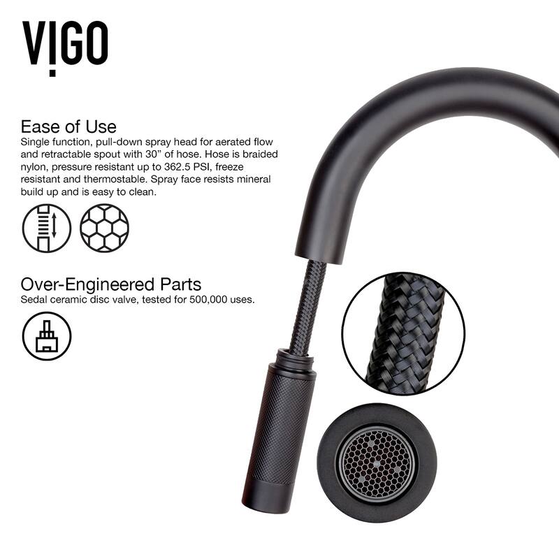 VIGO Gramercy 17" H Single Handle Pull-Down Spout Kitchen Faucet with Touchless Sensor