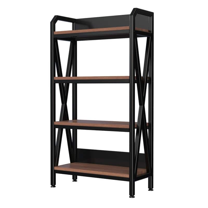 4-Tier Baker's Rack with Wooden Shelves - Versatile Storage Organizer for Kitchen, Pantry, Bathroom & More, 33.50'' Length